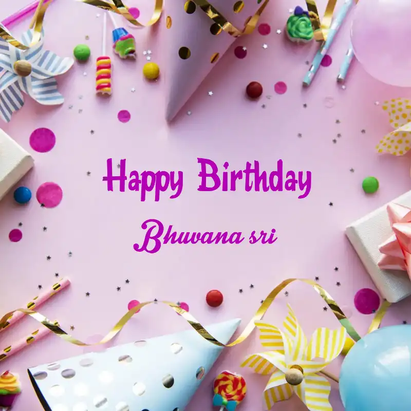 Happy Birthday Bhuvana sri Party Background Card